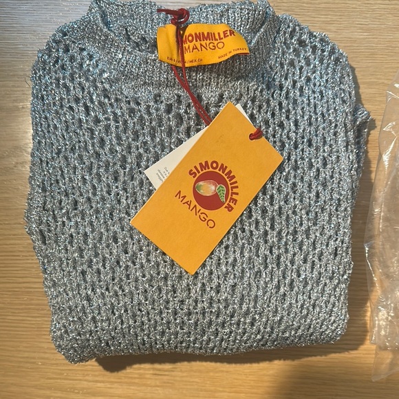 NWT Simon Miller Silver Mesh Long Sleeve Dress - Picture 6 of 6